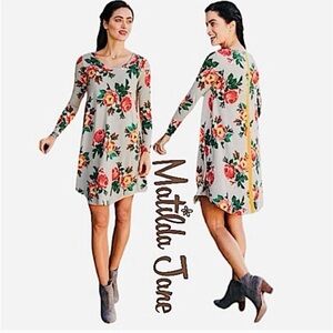 Matilda Jane Say Im A Dreamer Mini Dress Women’s S Floral Boho Pullover Shift